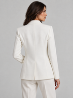 Women's double-breasted blazer in white