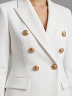 Women's double-breasted blazer in white