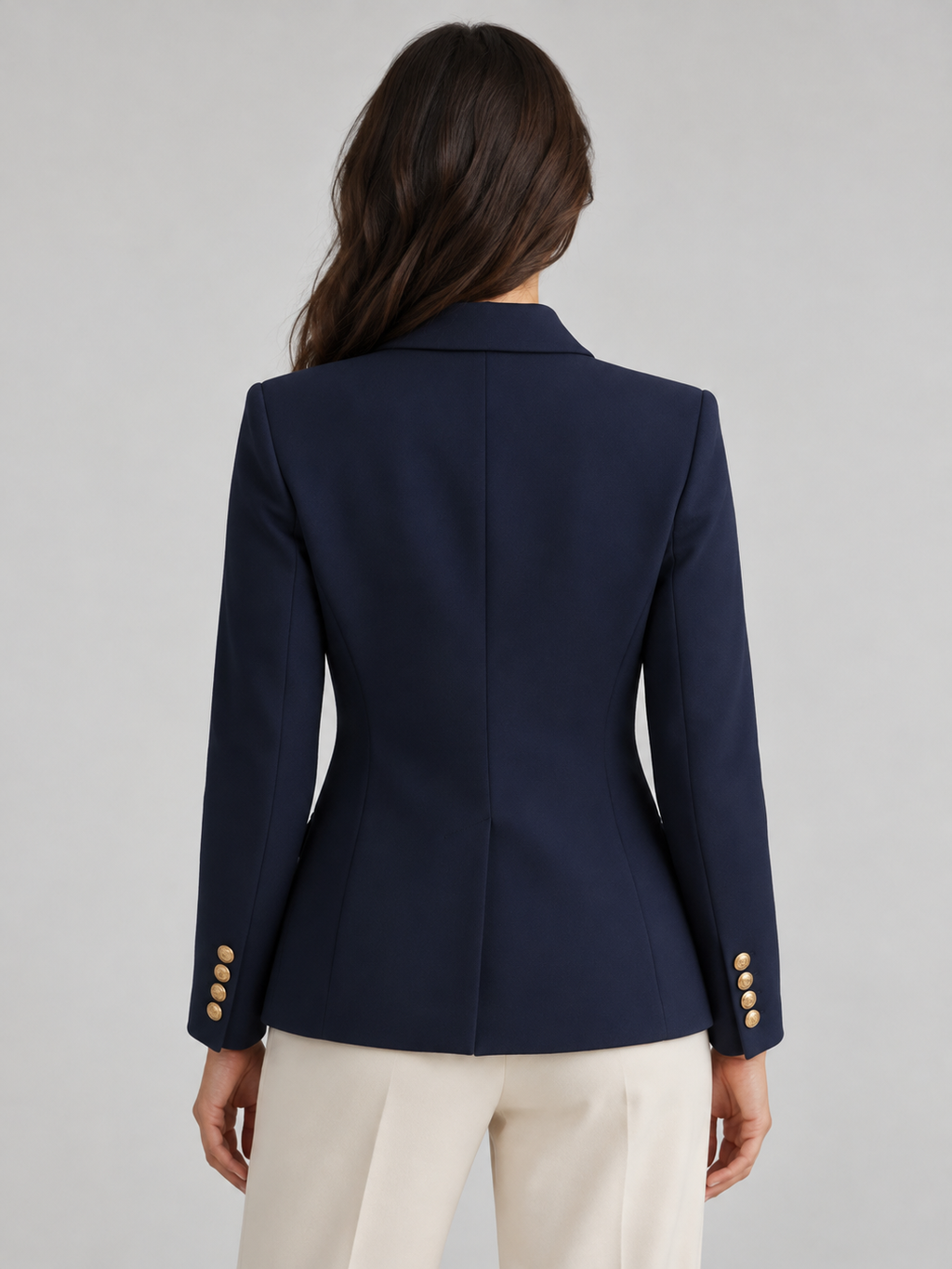 Women's double-breasted blazer in navy