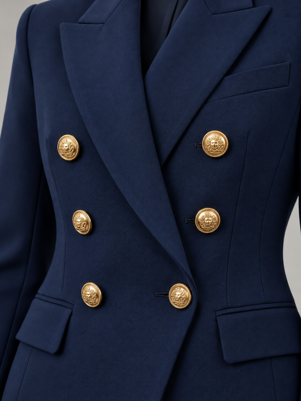 Women's double-breasted blazer in navy