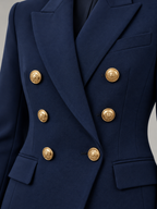 Women's double-breasted blazer in navy