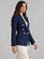 Women's double-breasted blazer in navy