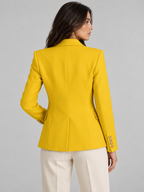 Women's double-breasted blazer in yellow