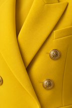 Women's double-breasted blazer in yellow