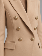 Women's double-breasted blazer in khaki