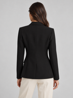 Women's double-breasted blazer in black