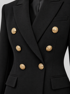Women's double-breasted blazer in black