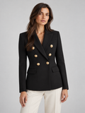 Women's double-breasted blazer in black