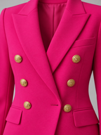 Women's double-breasted blazer in pink