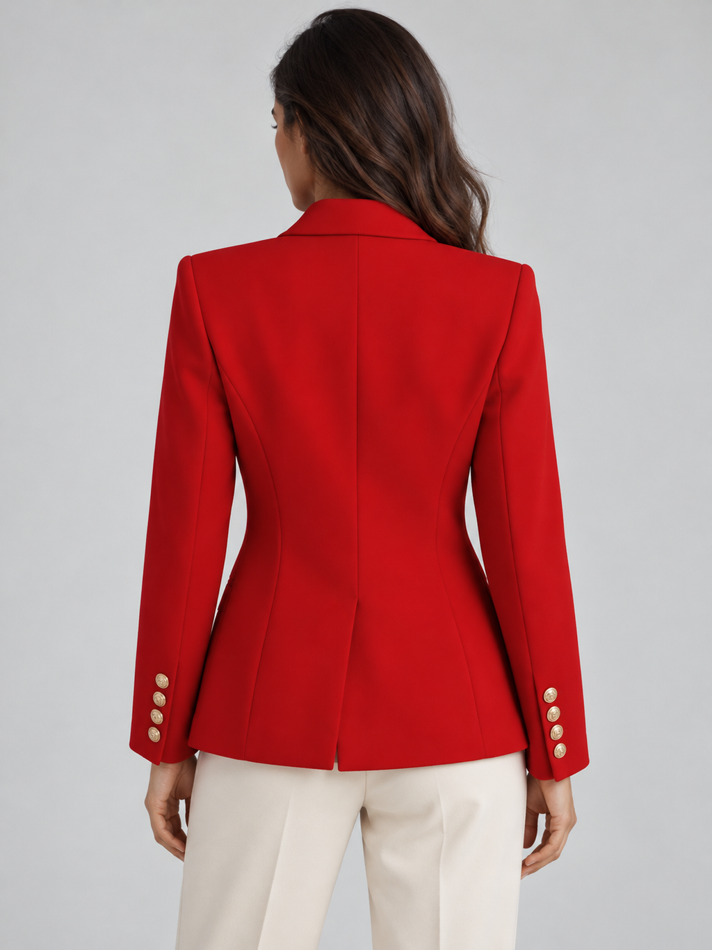 Women's double-breasted blazer in red