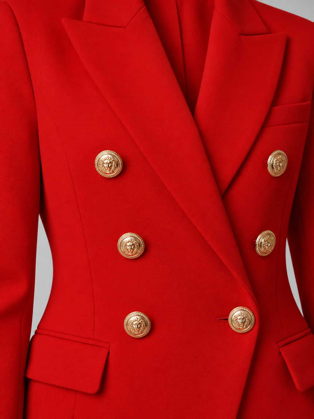 Women's double-breasted blazer in red