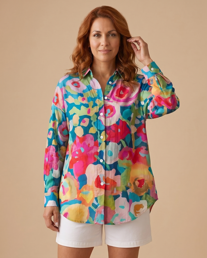 mix floral blouse front