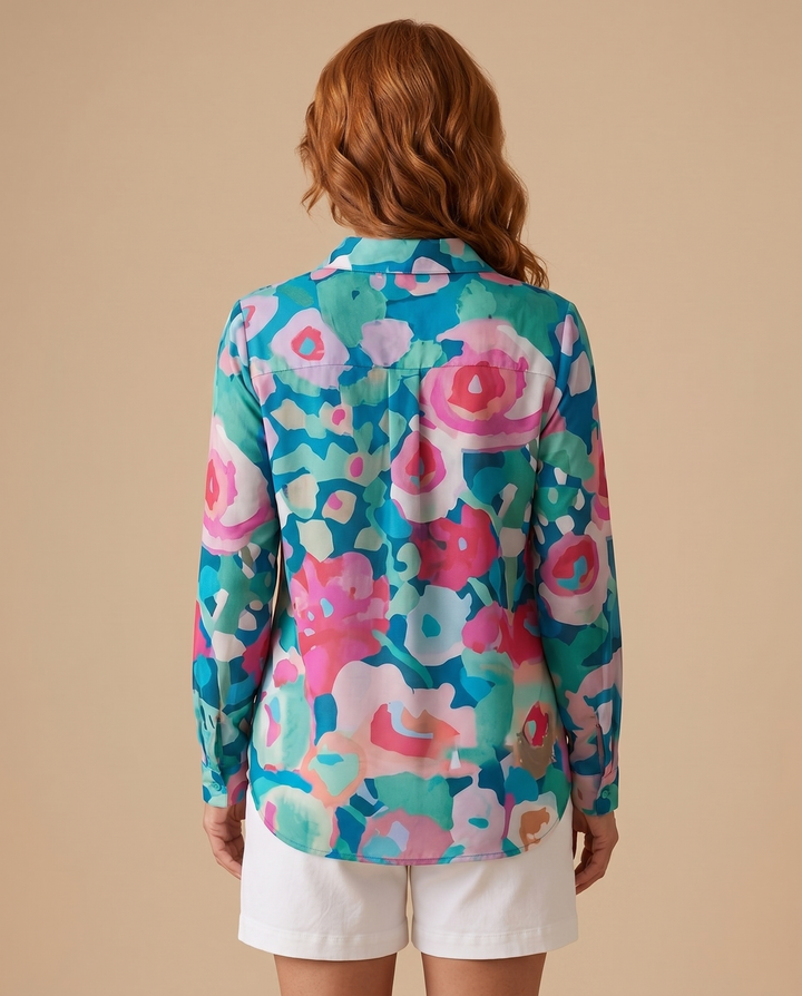 mix floral blouse back