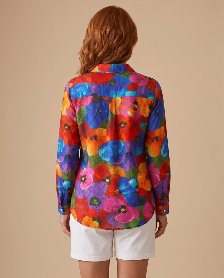 mix 2 floral blouse back