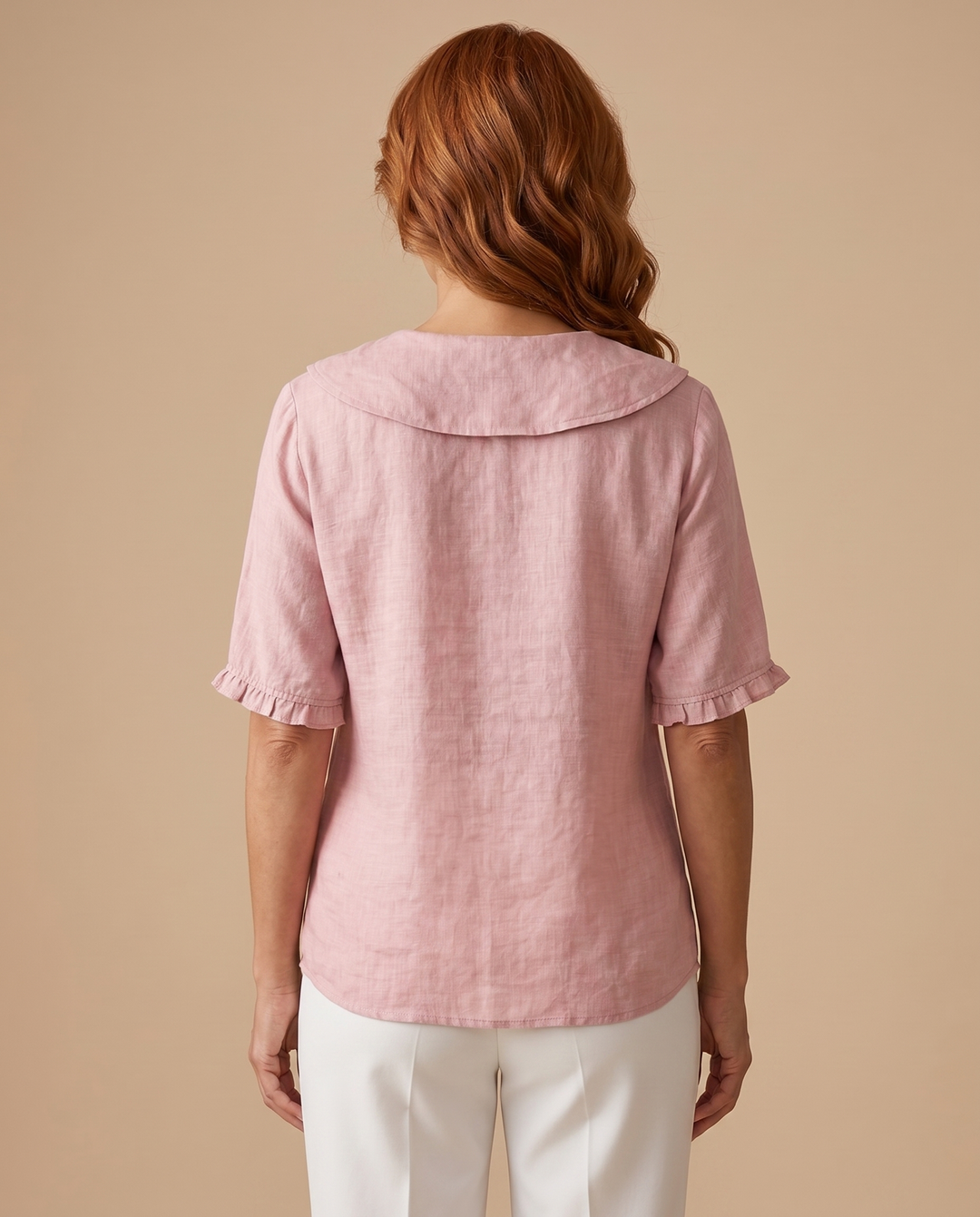 pink sailor collar blouse back