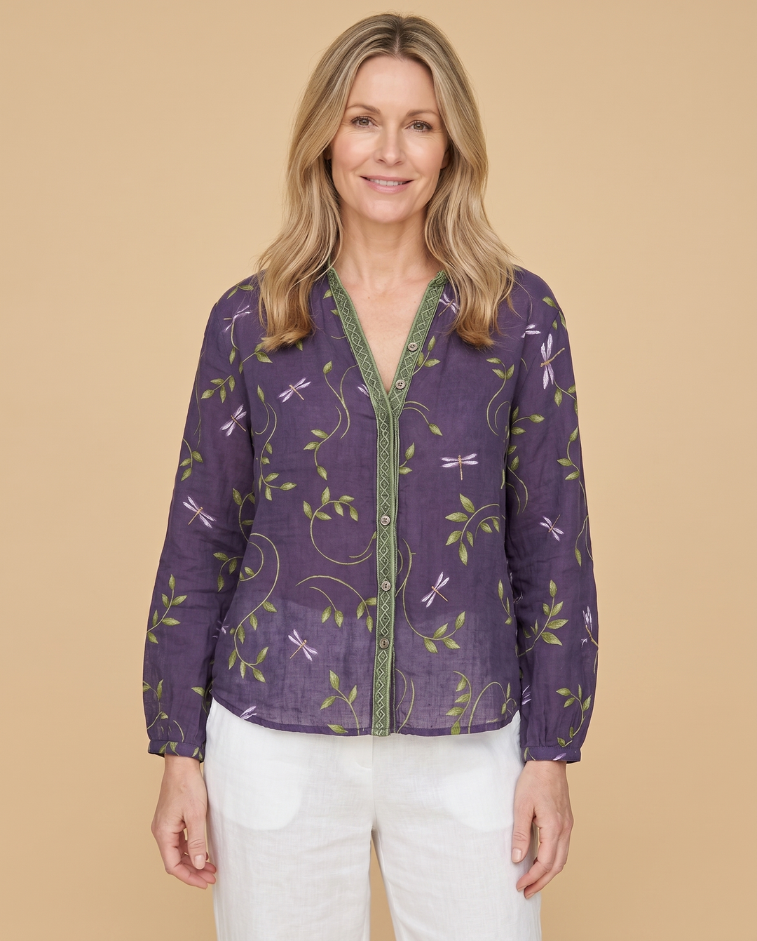 purple bohemian blouse front