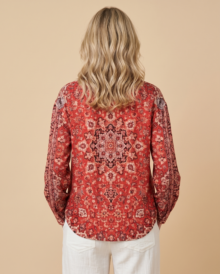 red bohemian blouse back