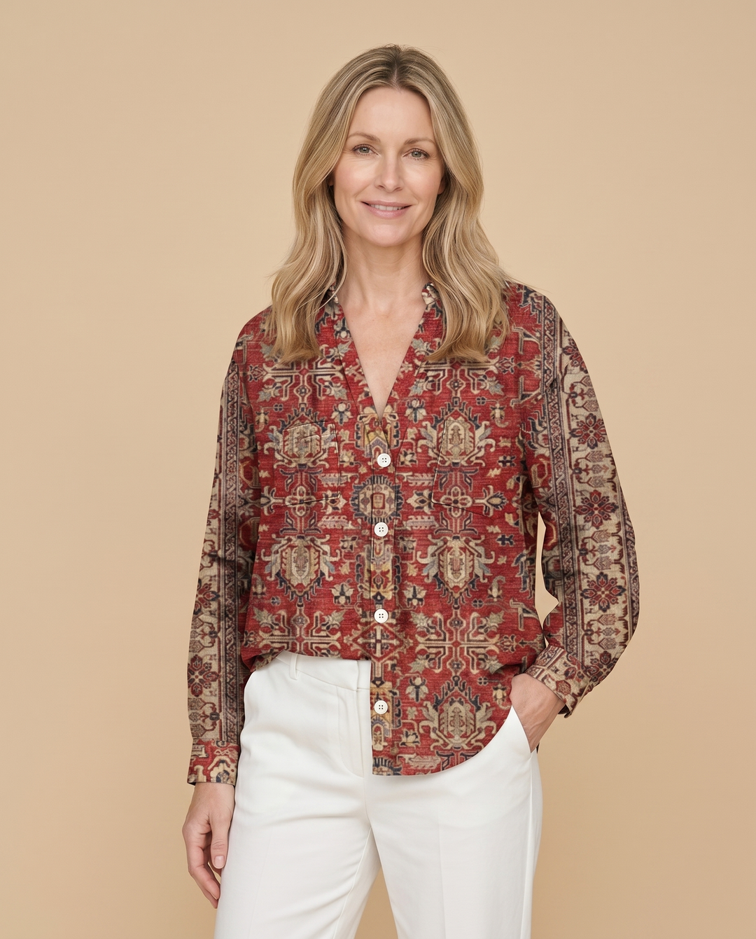 burgundy bohemian blouse front