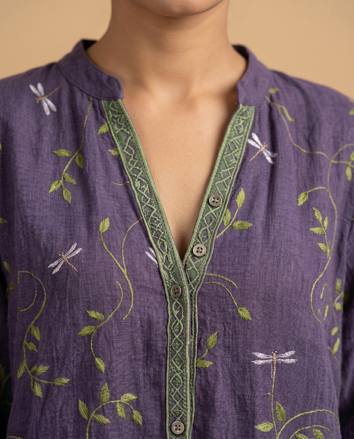 bohemian blouse neckline detail