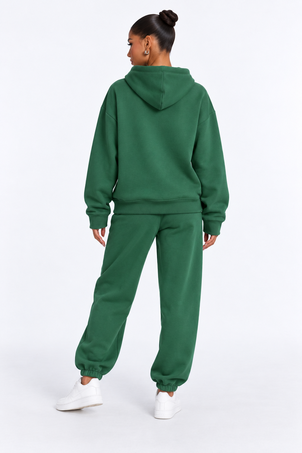 Solid Oversized Two-Piece Set studio black-green-back