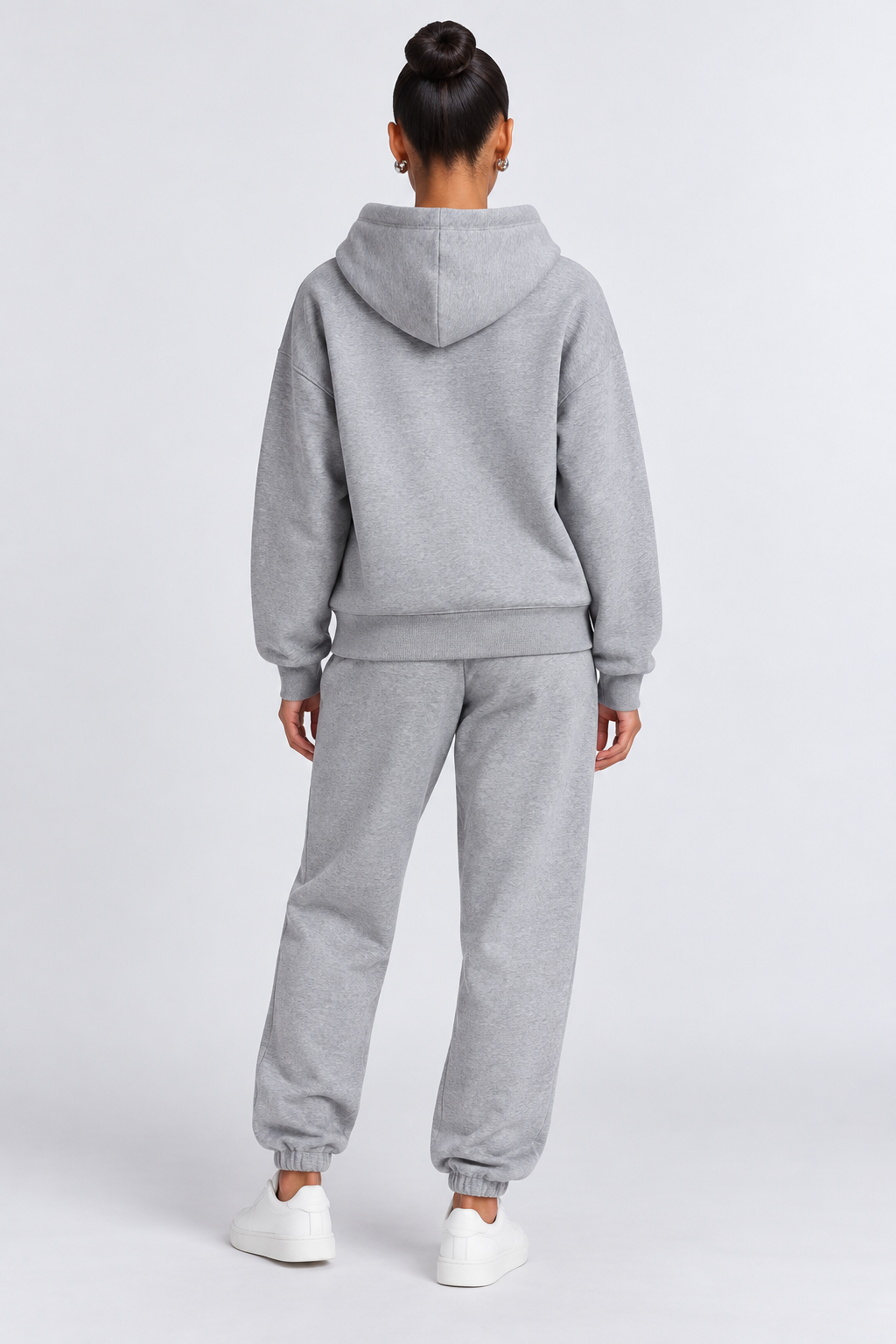 Solid Oversized Two-Piece Set studio gray-back
