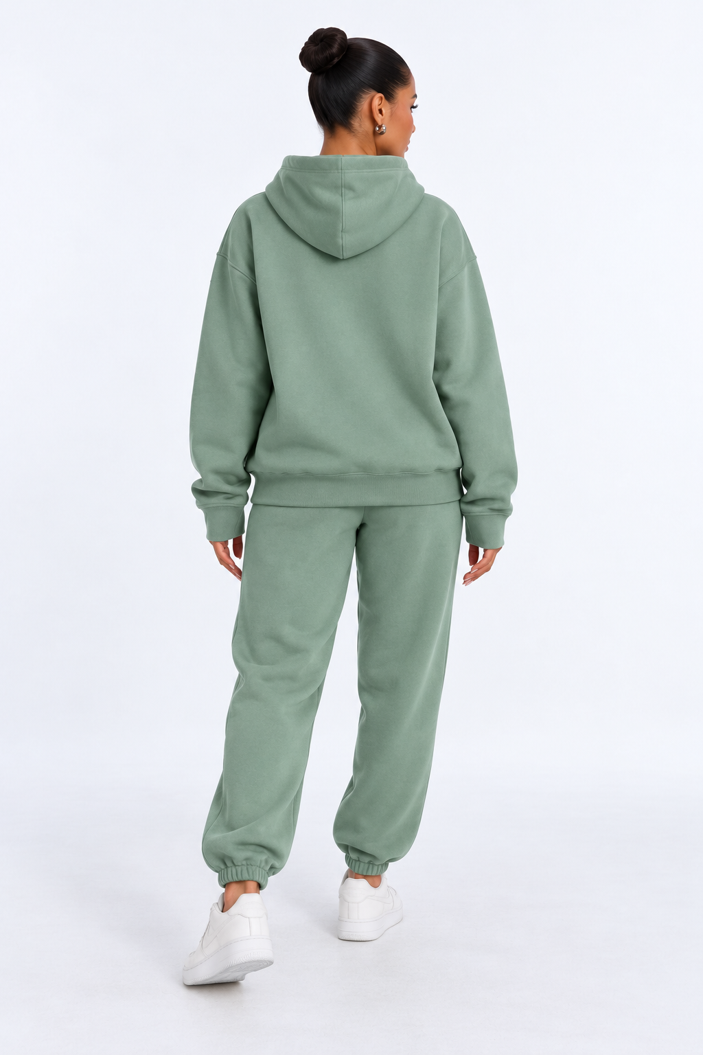 Solid Oversized Two-Piece Set studio green-back