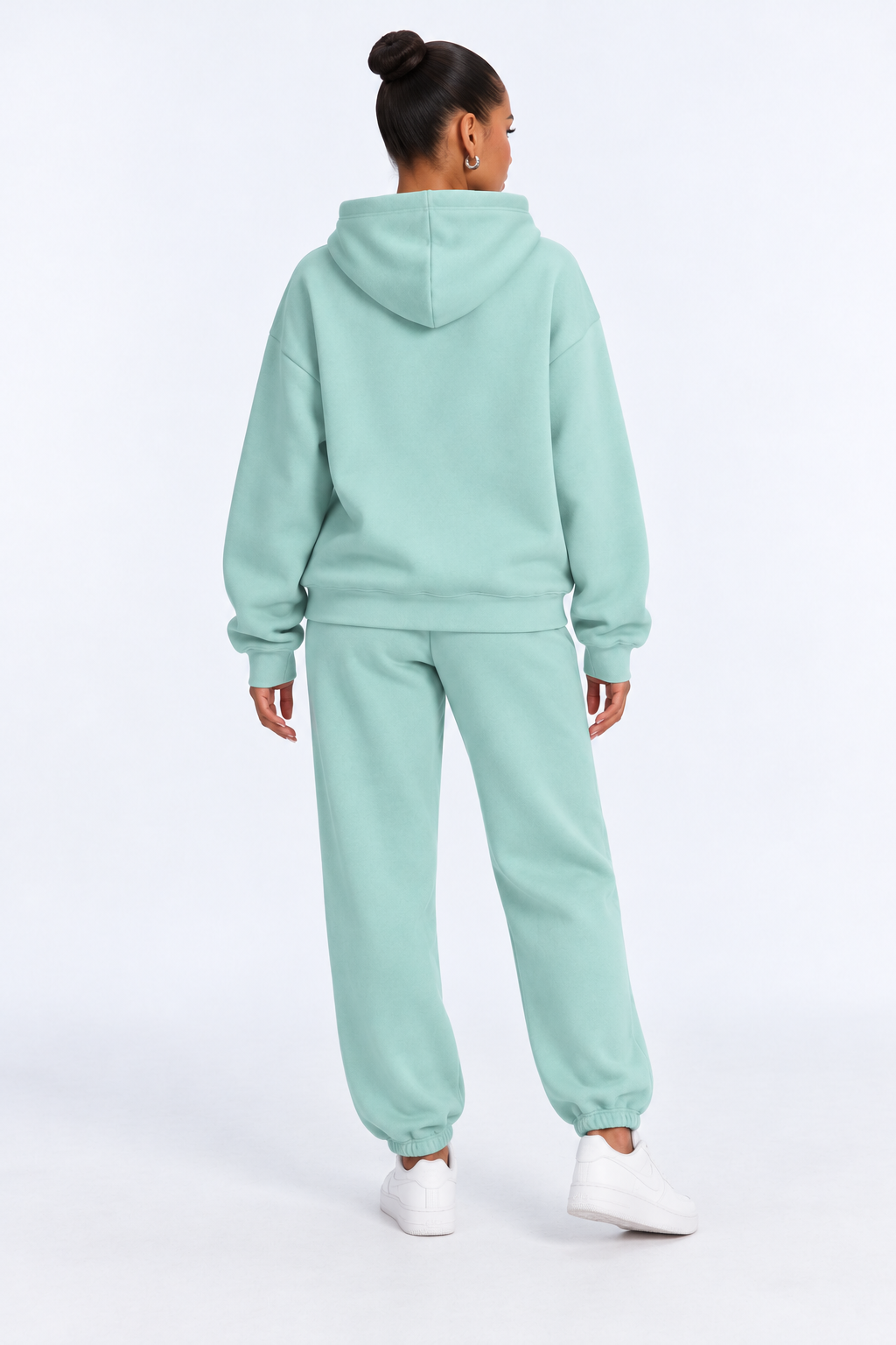 Solid Oversized Two-Piece Set studio light-green-back