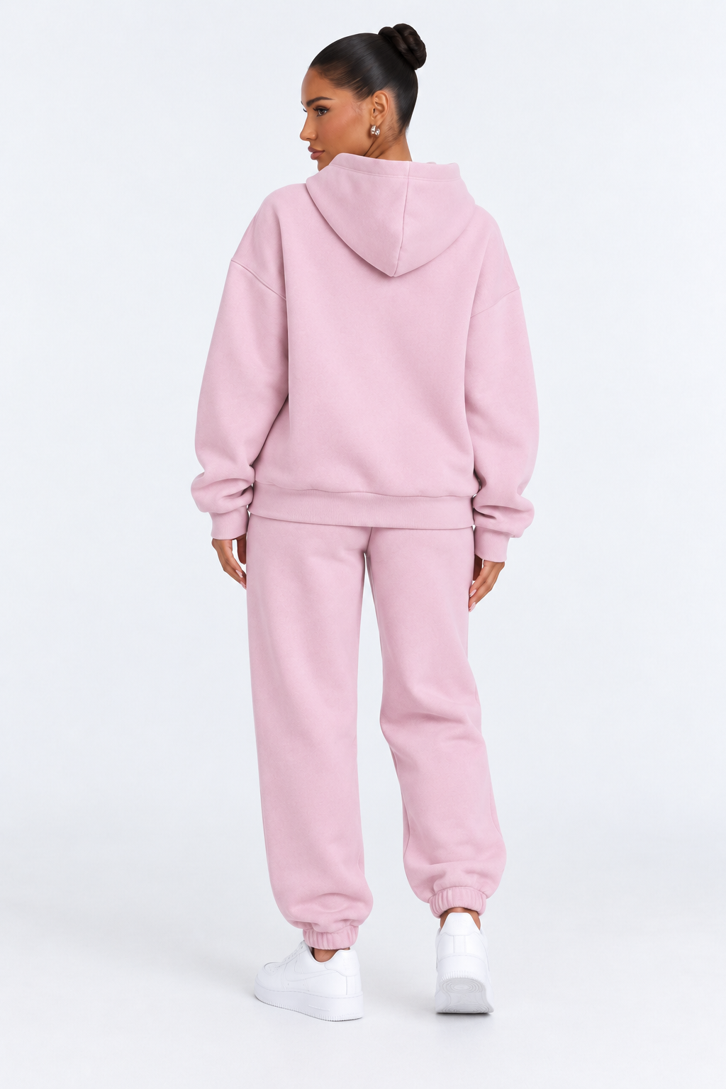 Solid Oversized Two-Piece Set studio pink-back