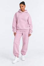 Solid Oversized Two-Piece Set studio pink-front