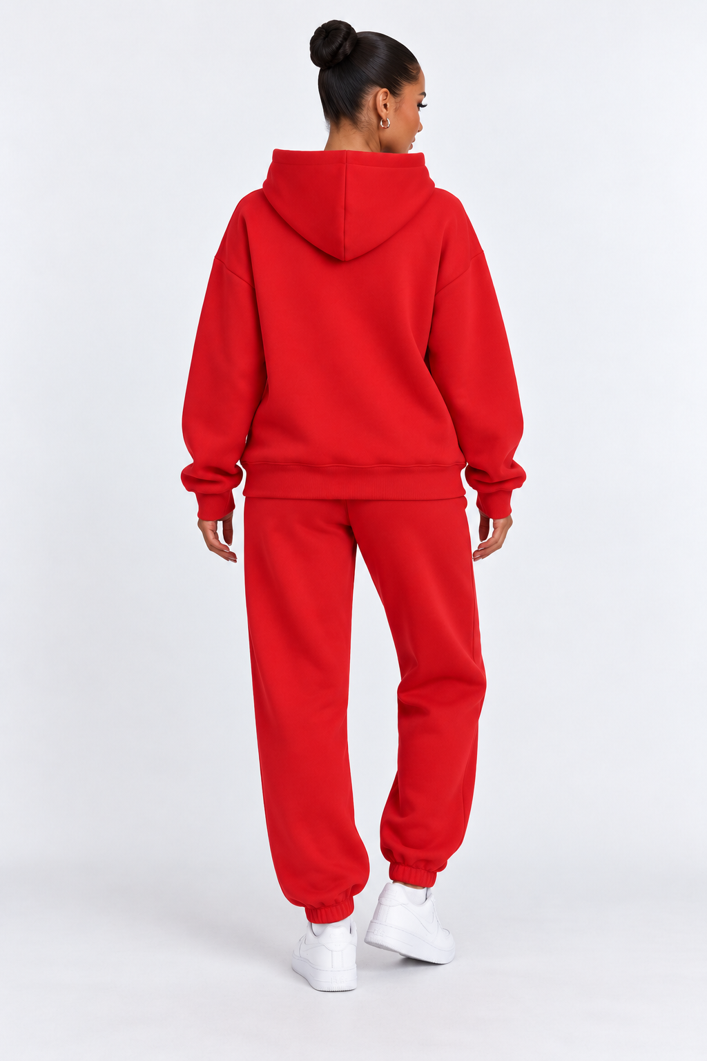 Solid Oversized Two-Piece Set studio red-back