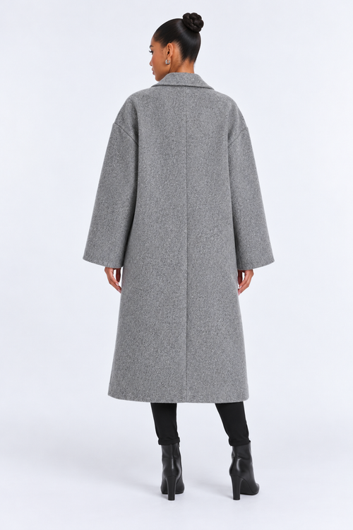 Comfortable coat — gray-back studio view