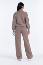 Brown knitted set — back studio view