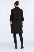 Wool winter coat — black-back studio view