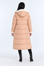 Reversible Winter Jacket for Women - beige back - studio