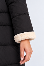 Reversible Winter Jacket for Women - black detail - studio