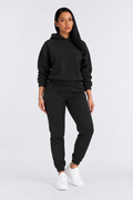 Stylish & Comfortable Tracksuit for Women - black front - studio
