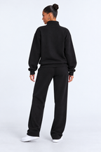 Winter 2-Piece Tracksuit for Women - black back - studio