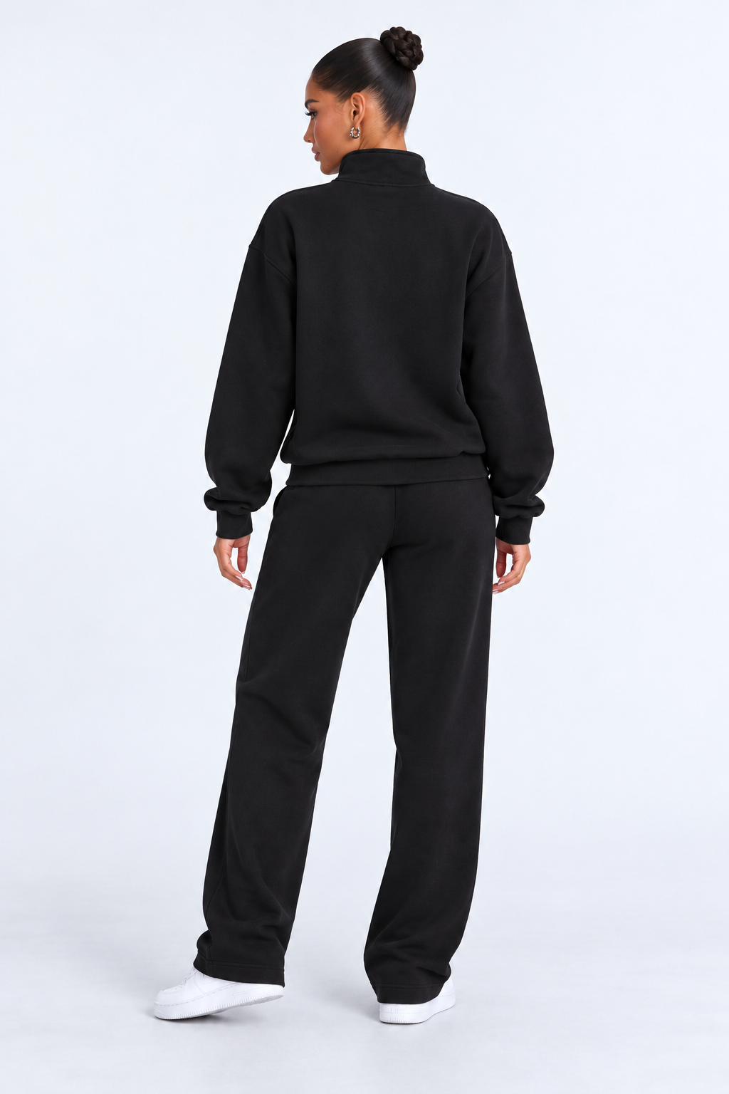 Winter 2-Piece Tracksuit for Women - black back - studio