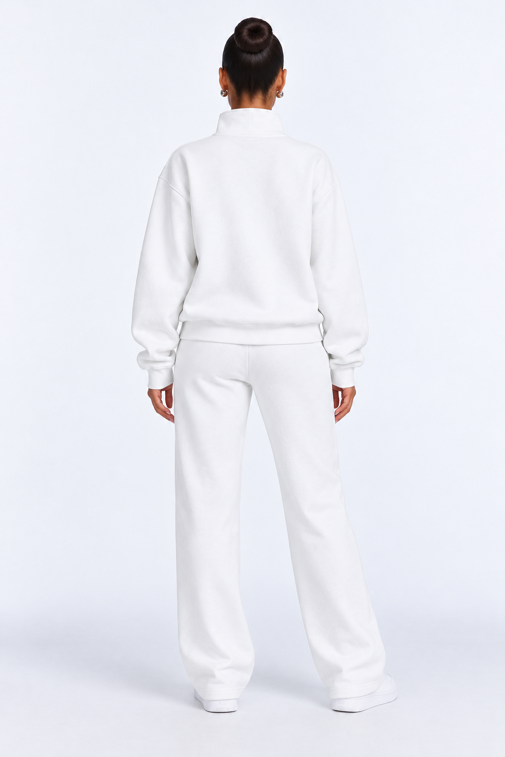 Winter 2-Piece Tracksuit for Women - white back - studio